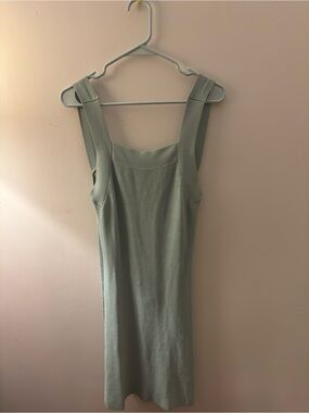 Urban Outfitters Mint Ribbed Square-Neck Knit Dress